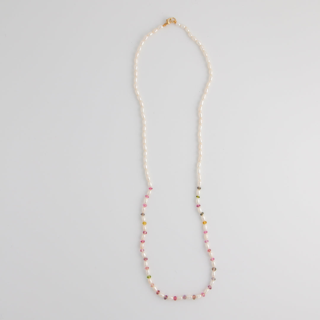 Paulita — Tourmaline & Pearl Knotted Necklace