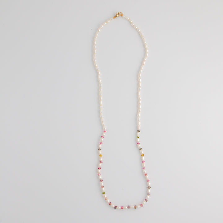 Paulita — Tourmaline & Pearl Knotted Necklace