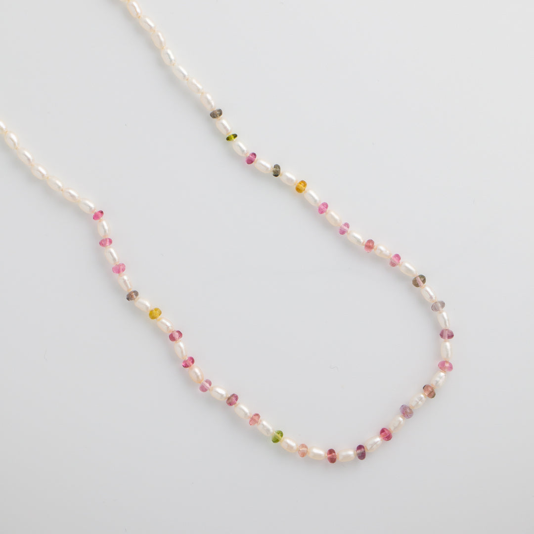 Paulita — Tourmaline & Pearl Knotted Necklace