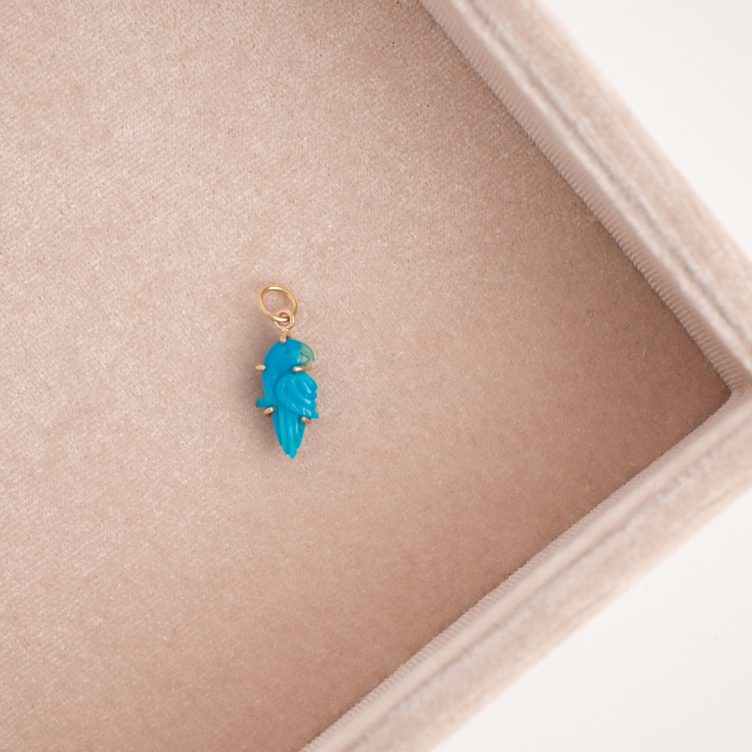 Pericos — Turquoise Carvings with 14k gold