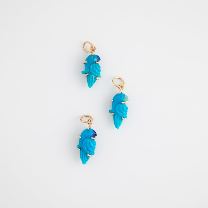 Pericos — Turquoise Carvings with 14k gold