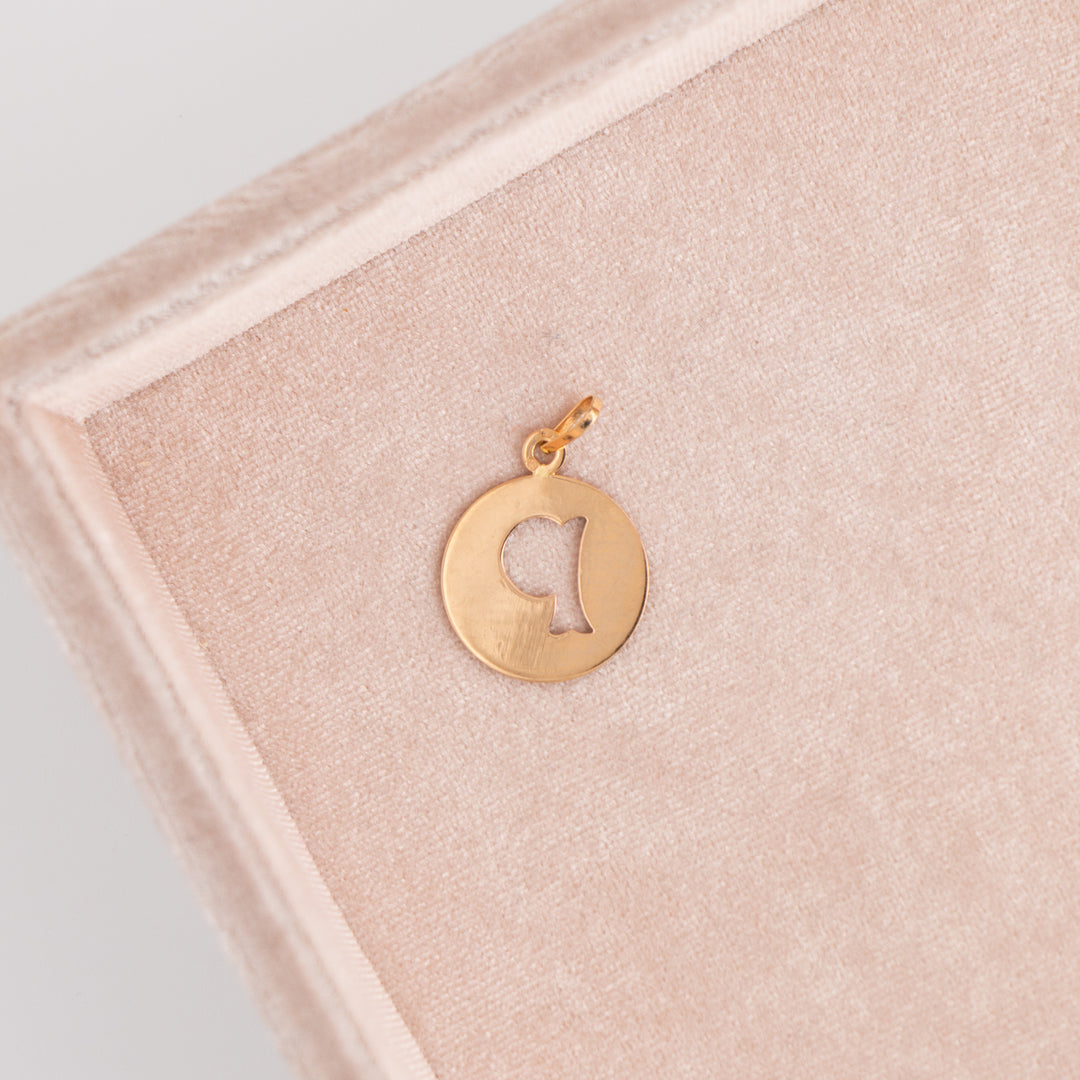 19.2k Yellow Gold 'P' Initial Portuguese Charm