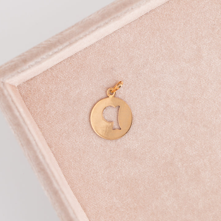 19.2k Yellow Gold 'P' Initial Portuguese Charm