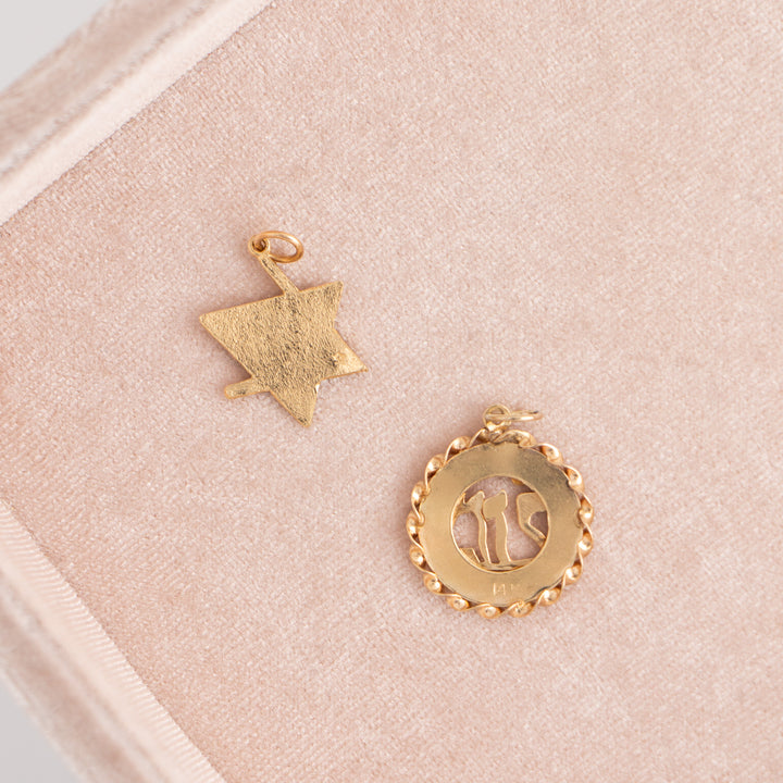 Vintage 14k Yellow Gold Judaica Charms