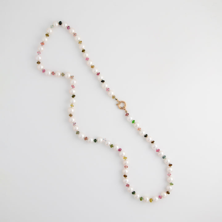 Parker — Tourmaline & Pearl Knotted Necklace