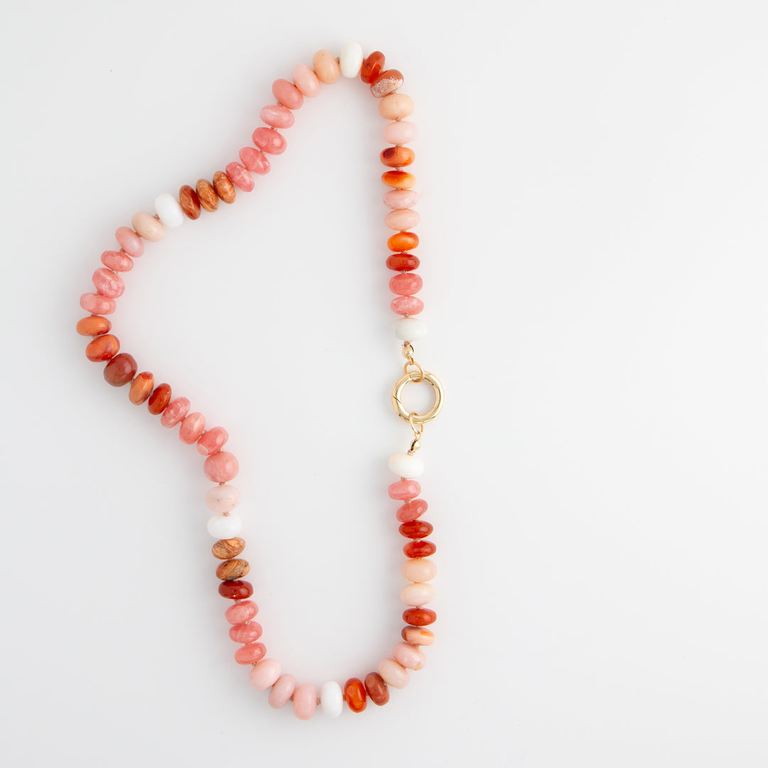 Carlota — Mixed Opals Pink & Orange Necklace