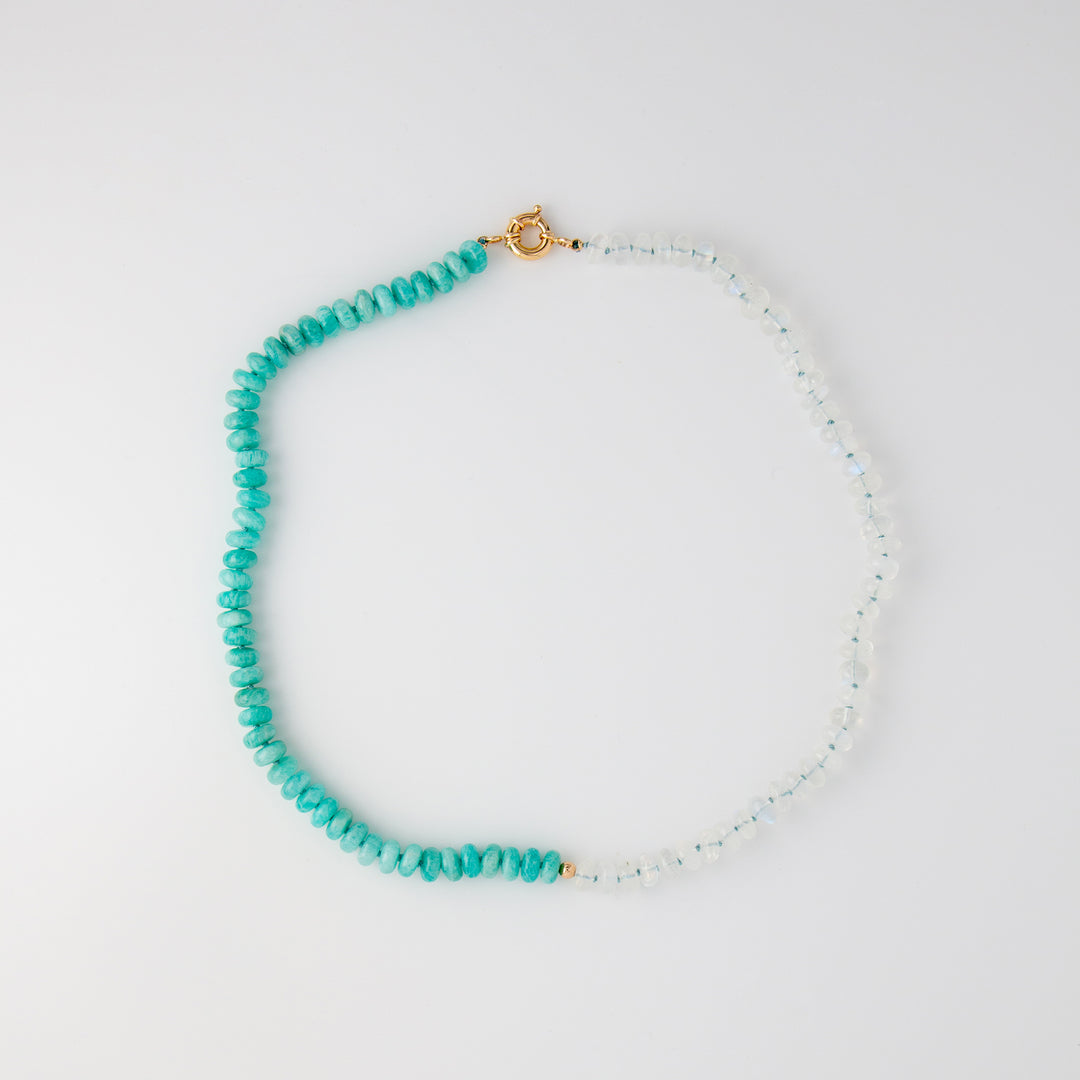 Cierra — Amazonite & Moonstone Halfsie Necklace