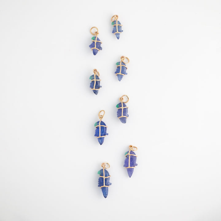 Pericos —  Tanzanite Carving with 14k gold