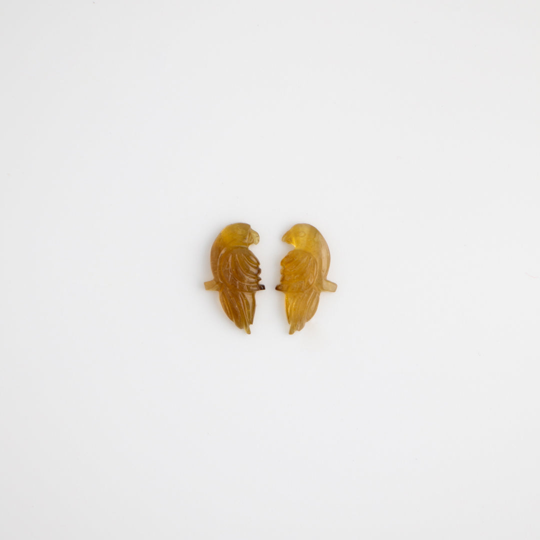 Perico Earrings — Yellow Tourmaline Carvings with 14k Gold (Made-to-order)