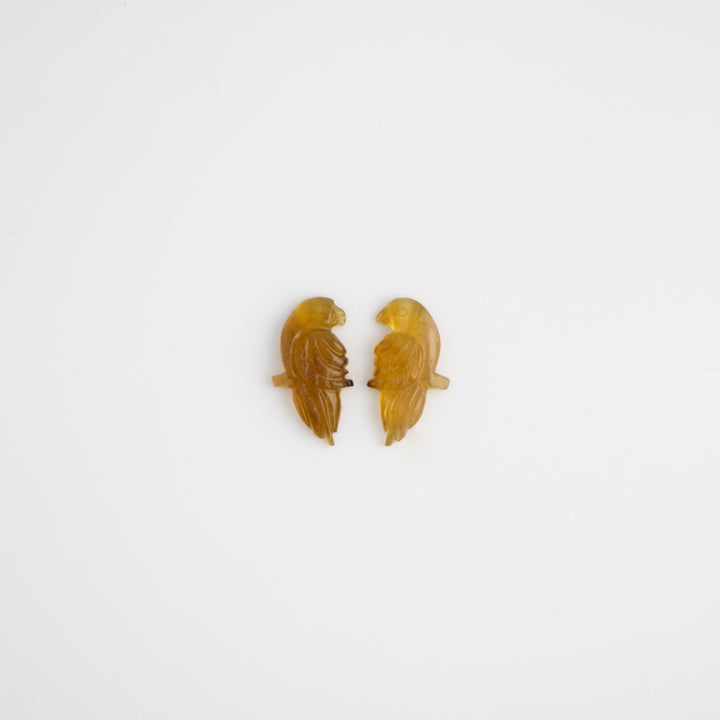 Perico Earrings — Yellow Tourmaline Carvings with 14k Gold (Made-to-order)