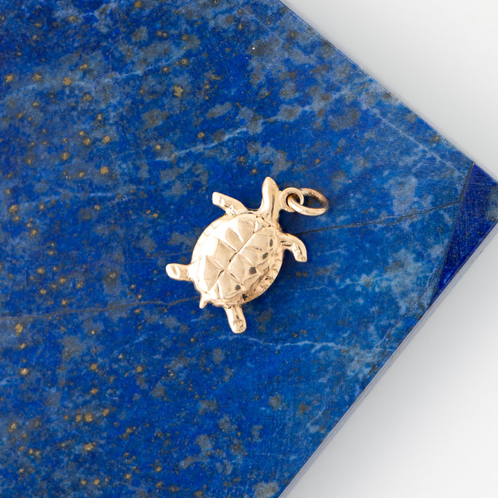 Puffy Turtle 14k Yellow Gold Charm