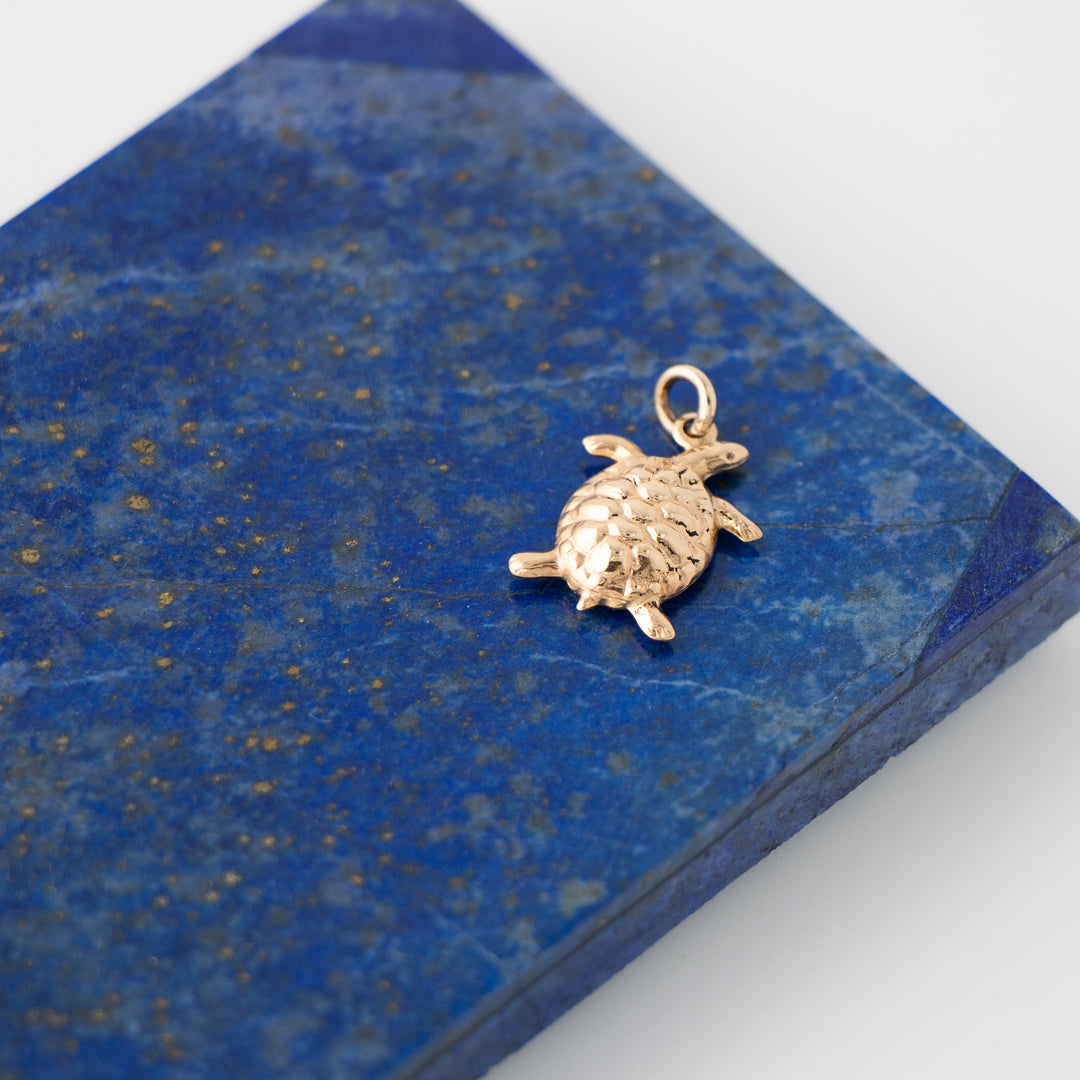 Puffy Turtle 14k Yellow Gold Charm