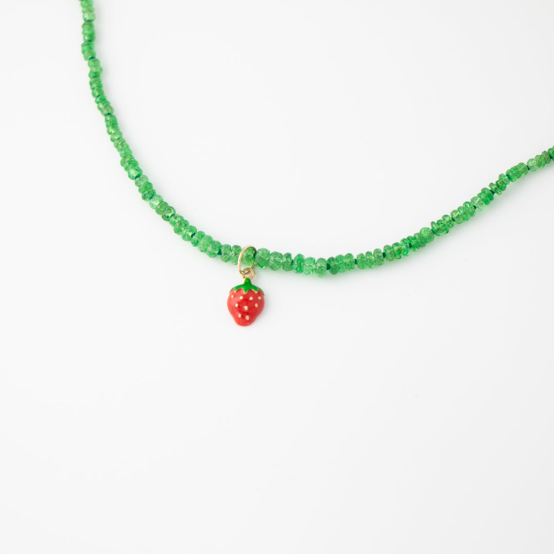 Mini — Tsavorite & Charm Necklace