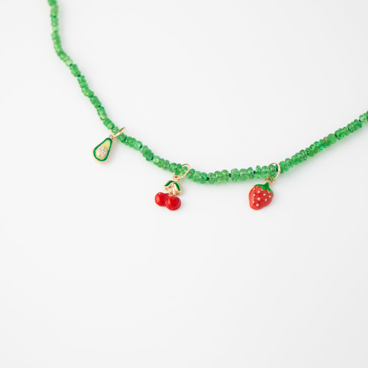 Mini — Tsavorite & Charm Necklace