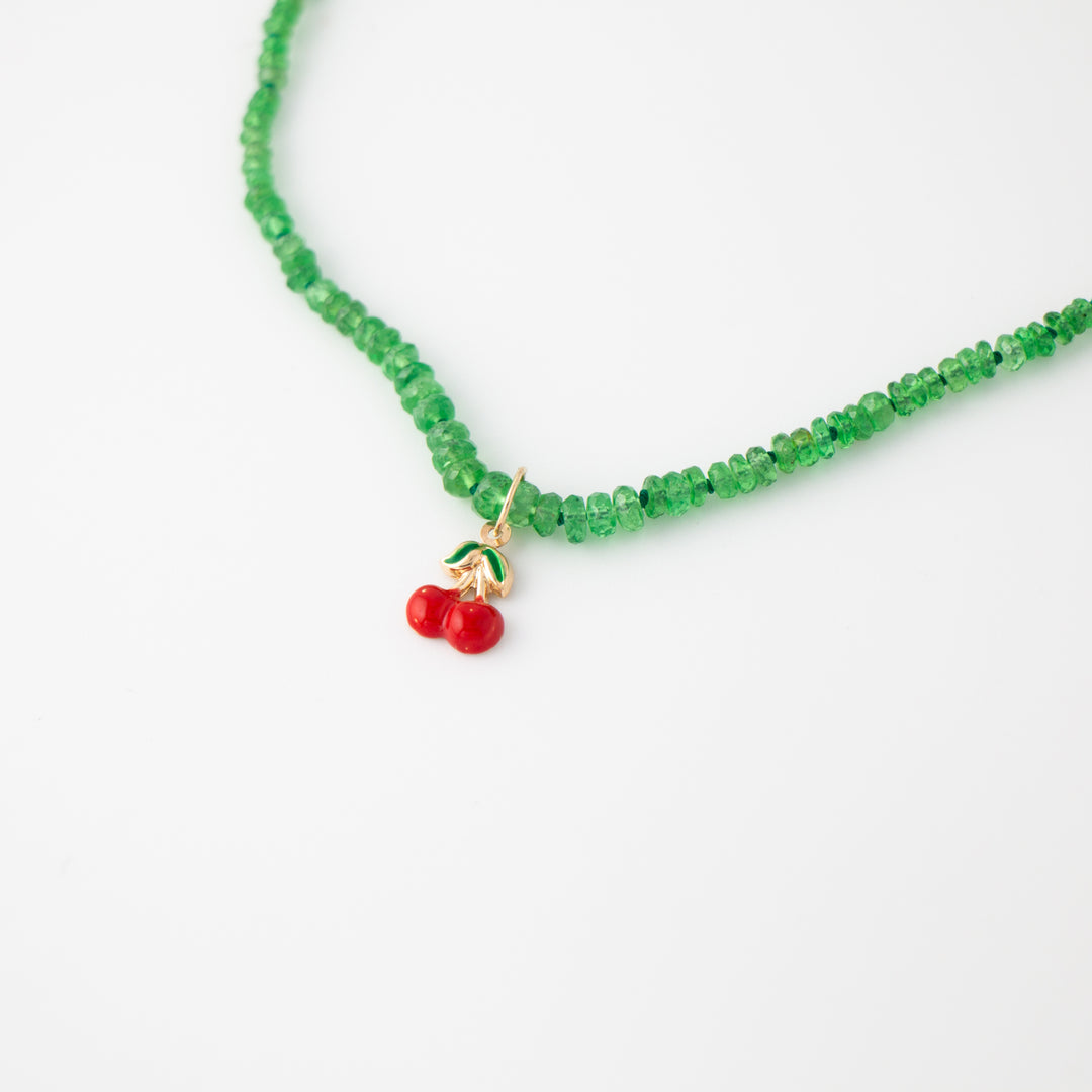 Mini — Tsavorite & Charm Necklace