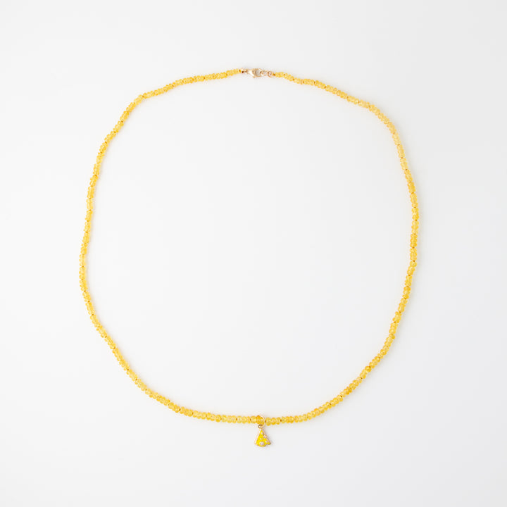 Mini — Yellow Sapphire & Cheese Charm Necklace