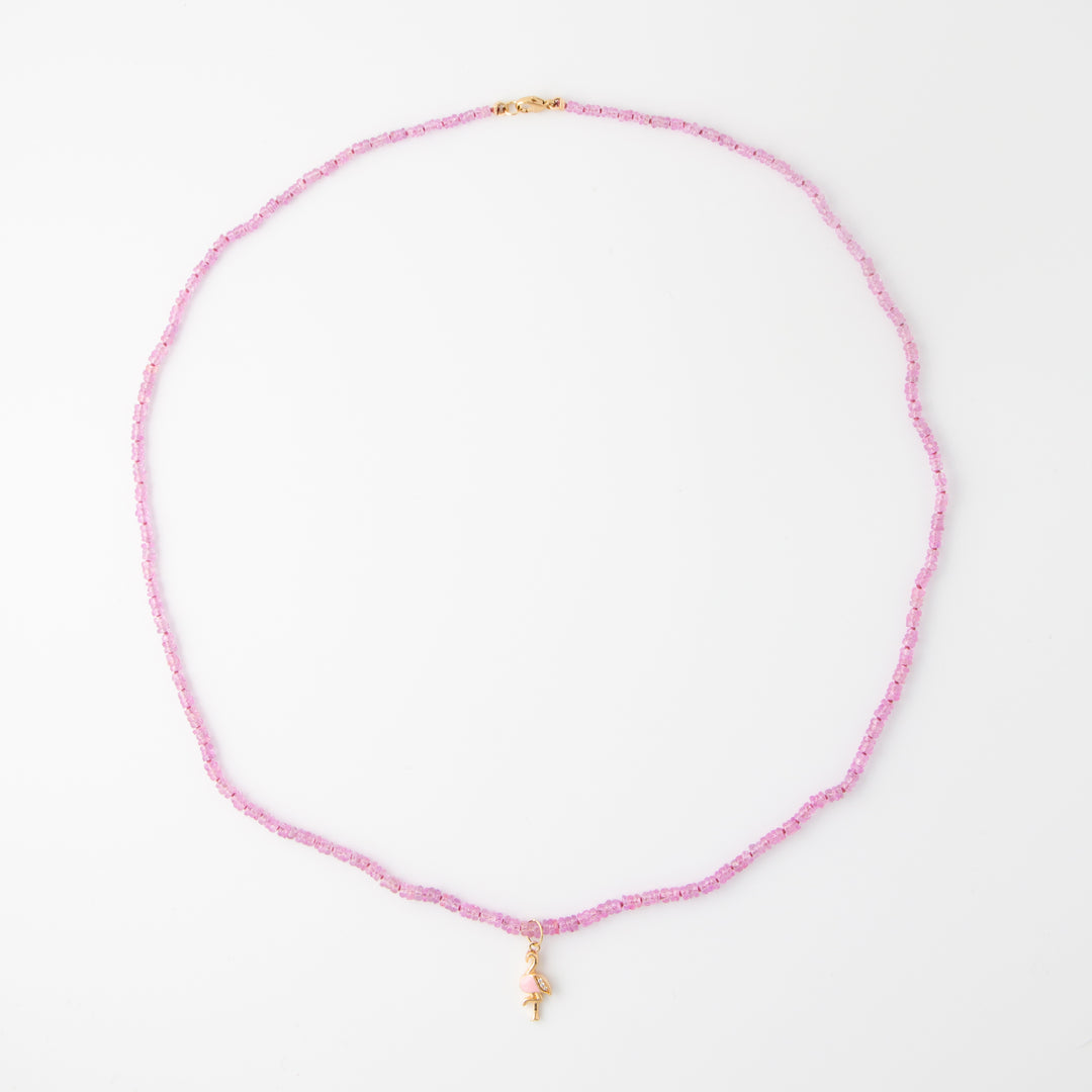 Mini — Pink Sapphire & Charms Necklace