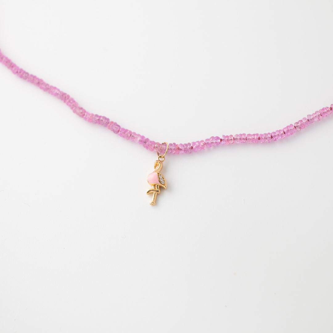 Mini — Pink Sapphire & Charms Necklace