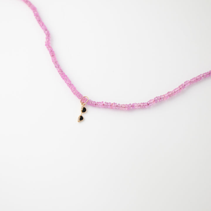 Mini — Pink Sapphire & Charms Necklace