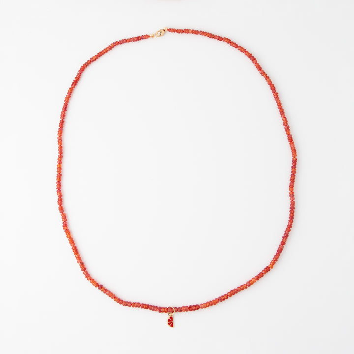 Mini — Padparadscha Sapphire & Grapefruit Charm Necklace