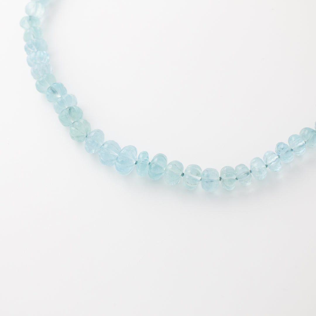 Agua — Aquamarine Pumpkin Cut Necklace