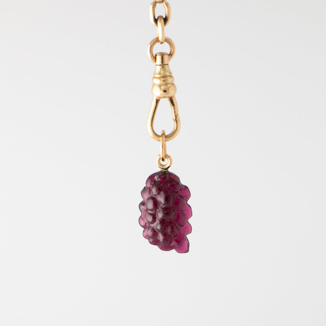 Garnet Grapes Carving with 14k gold