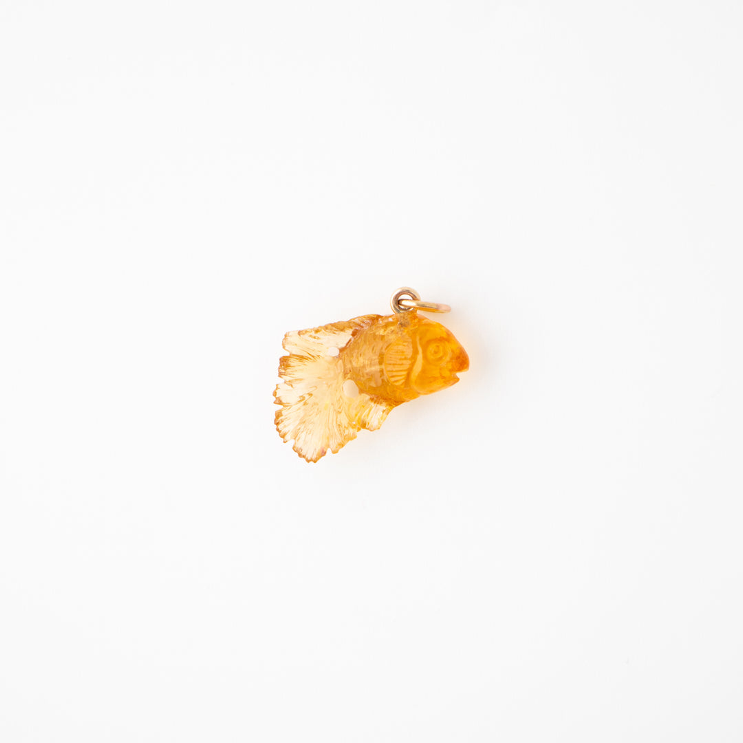 Beta Fish — Citrine Carving with 14k gold