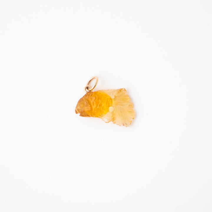 Beta Fish — Citrine Carving with 14k gold