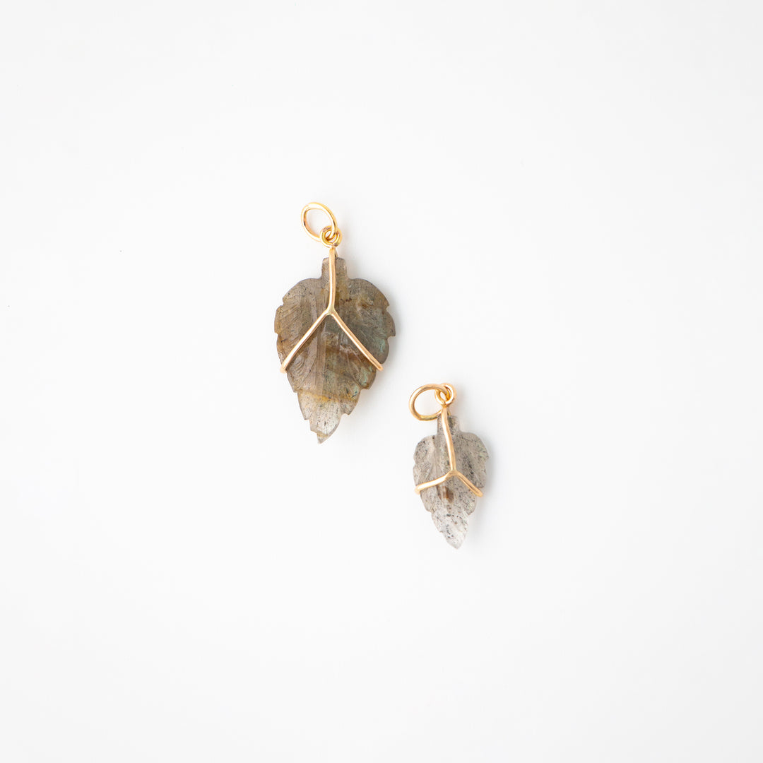 Leaves — Labradorite Carvings with 14k gold