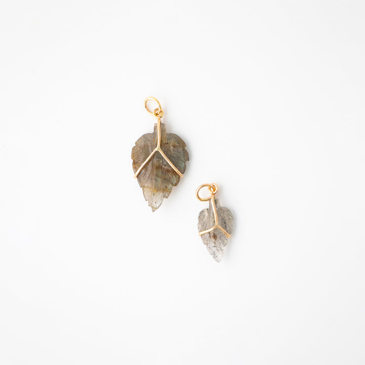 Leaves — Labradorite Carvings with 14k gold