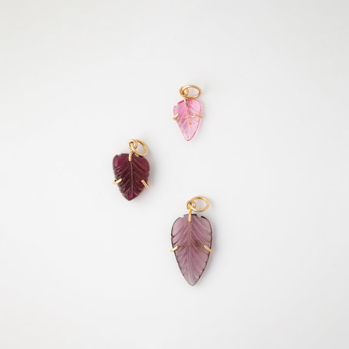 Leaves — Tourmaline Carvings with 14k gold