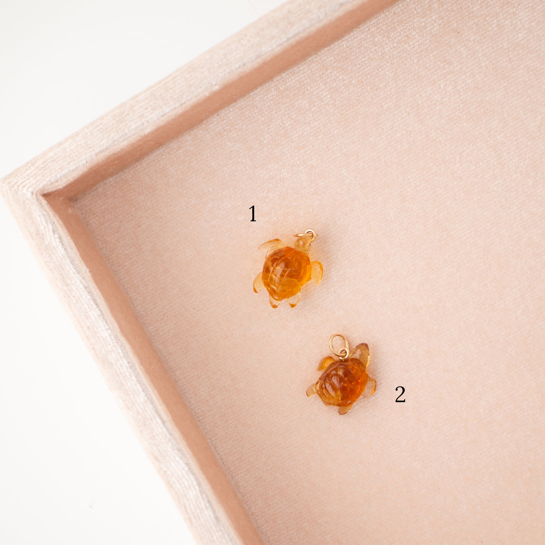 Tortuguitas —  Citrine Carvings with 14k gold