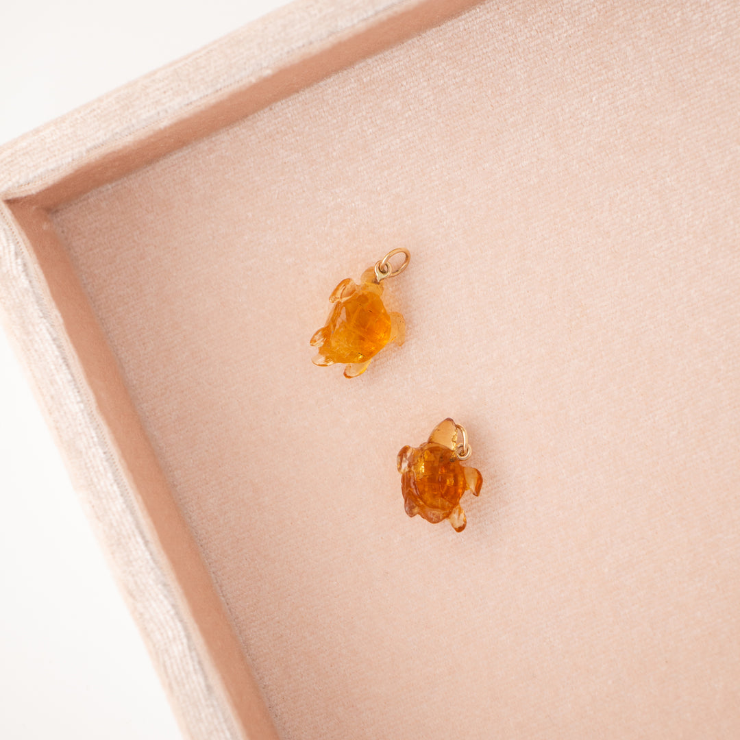 Tortuguitas —  Citrine Carvings with 14k gold