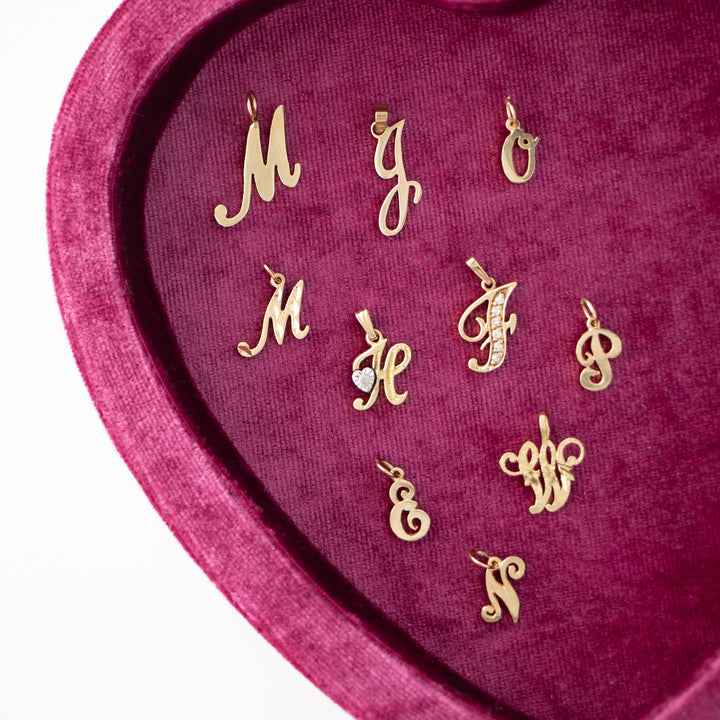Vintage 14k Yellow Gold Initial Charms