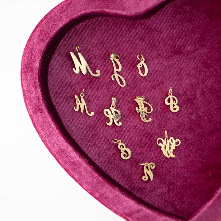 Vintage 14k Yellow Gold Initial Charms