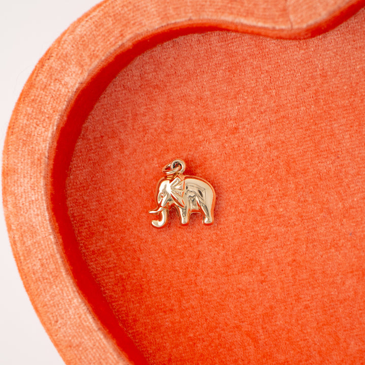 Vintage 14k Yellow Gold Puffy Elephant Charm