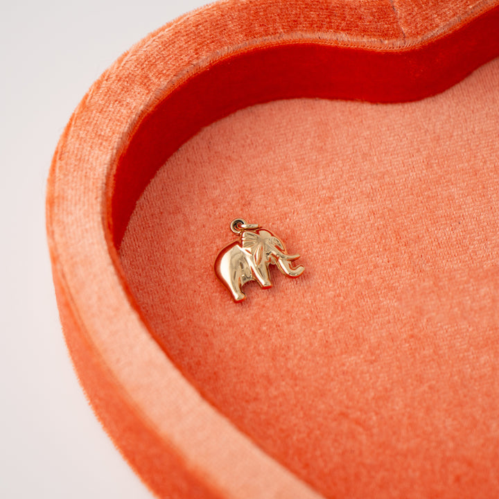 Vintage 14k Yellow Gold Puffy Elephant Charm