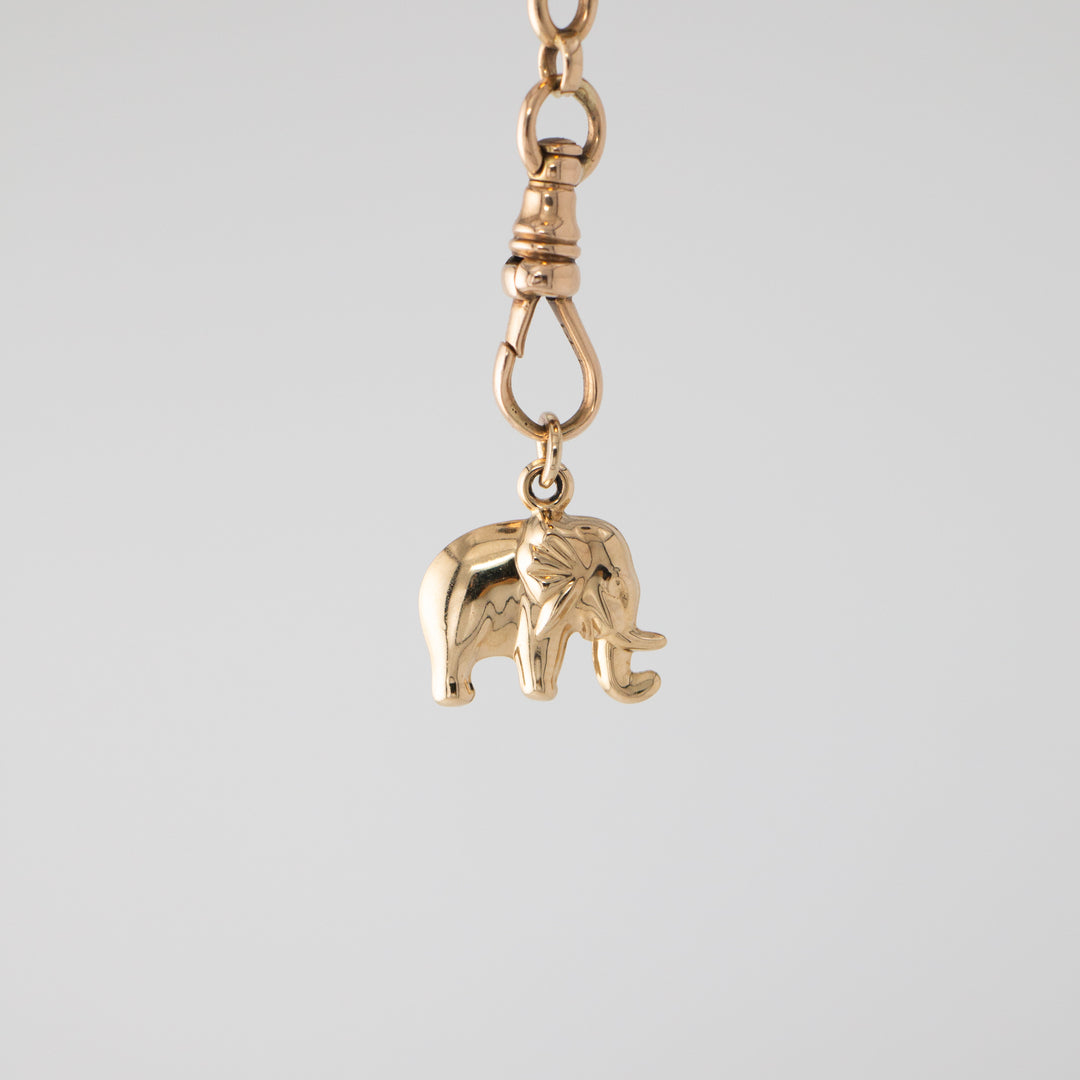 Vintage 14k Yellow Gold Puffy Elephant Charm