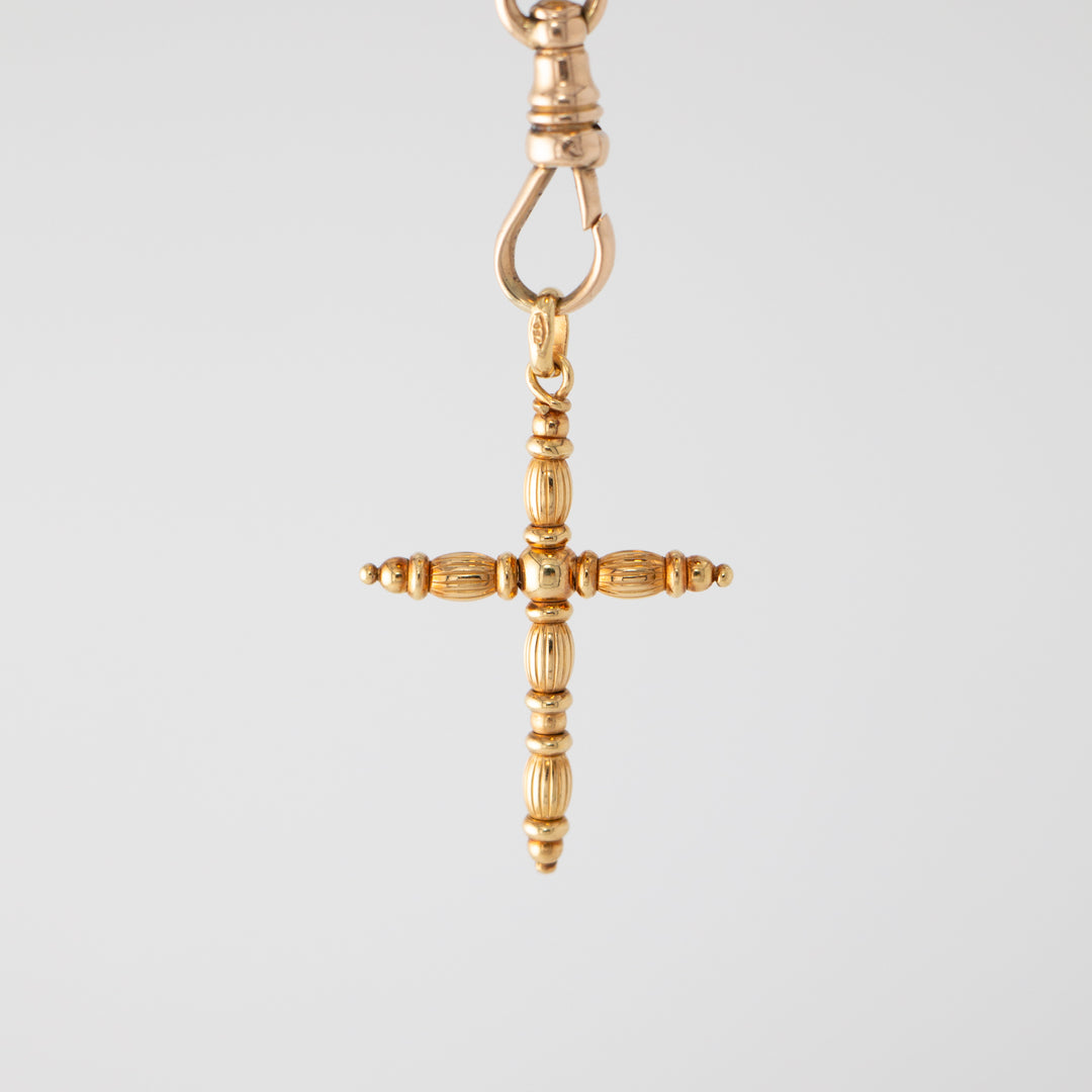 Vintage 18k Yellow Gold Cross Charm