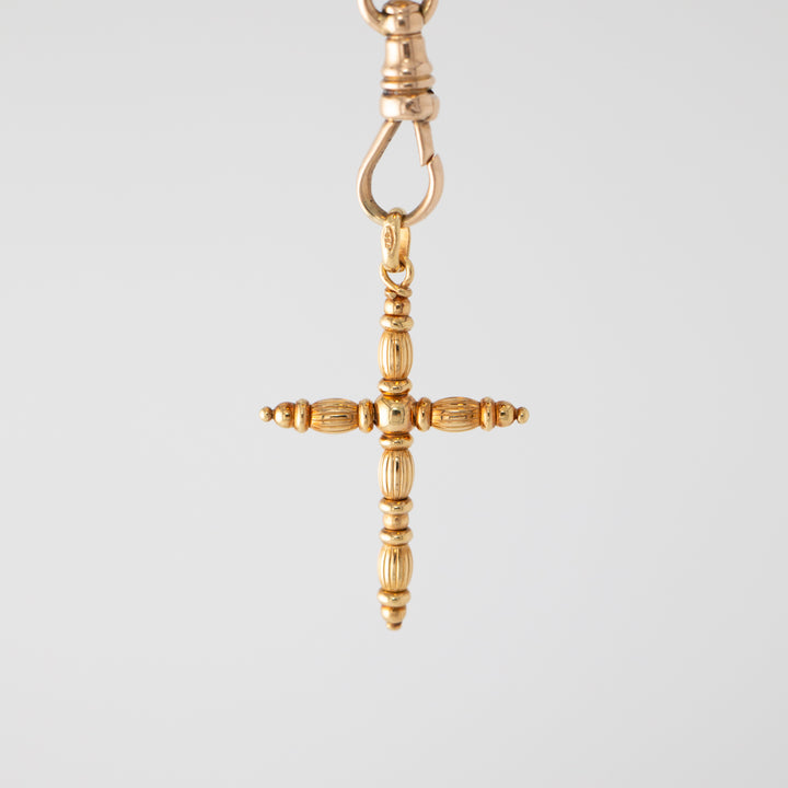 Vintage 18k Yellow Gold Cross Charm