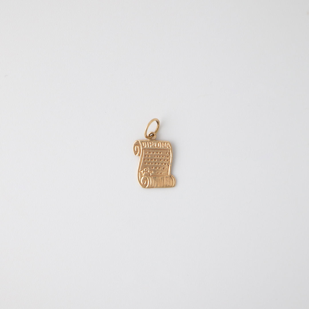 Vintage 14k Yellow Gold Diploma Charm