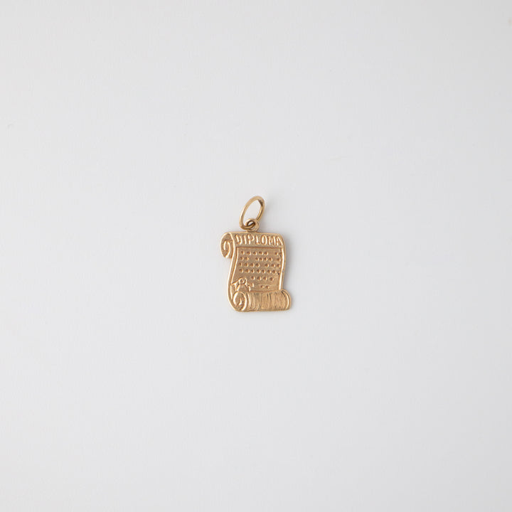 Vintage 14k Yellow Gold Diploma Charm
