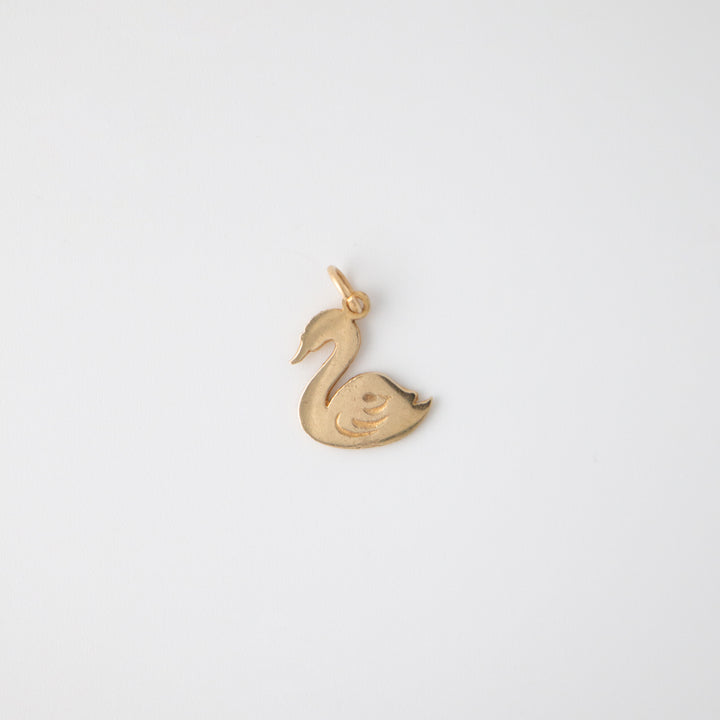 Vintage 14k Yellow Gold Swam Charm