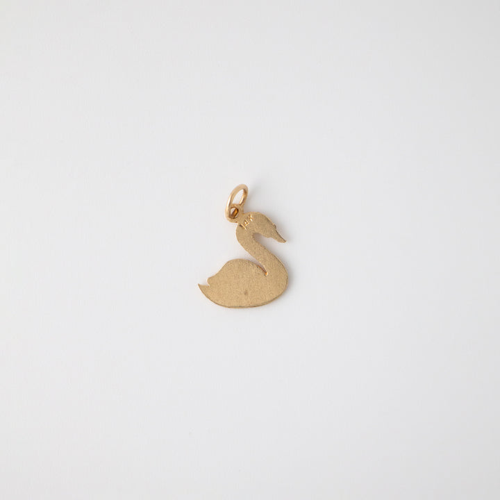 Vintage 14k Yellow Gold Swam Charm