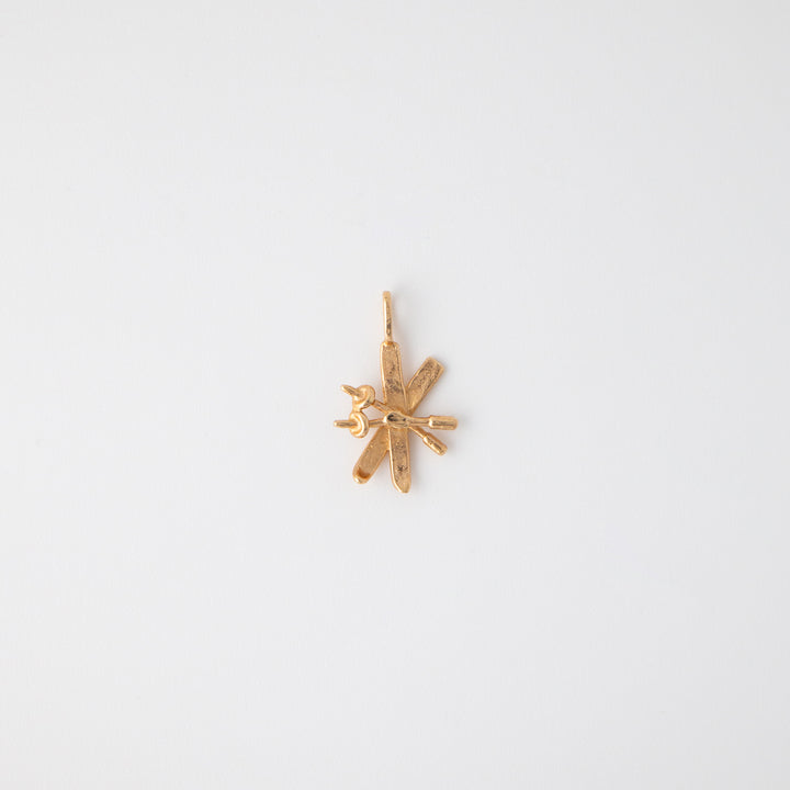 Vintage 14k Rosey Gold Skis Charm