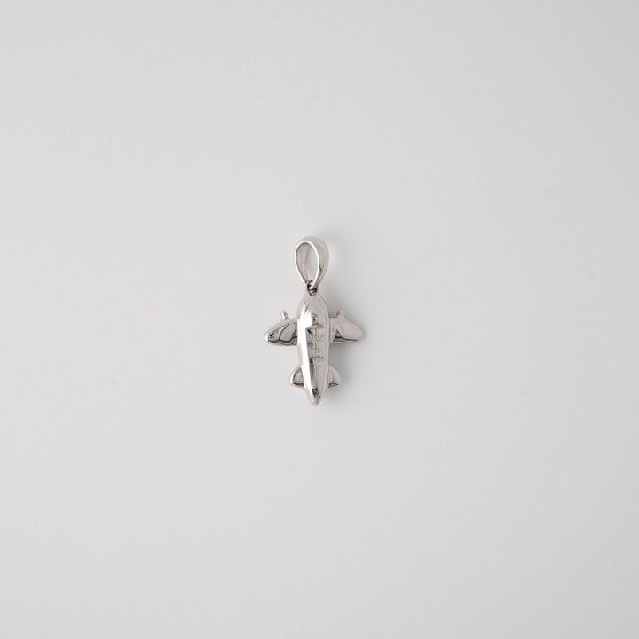 Vintage 18k White Gold & Diamond Plane Charm
