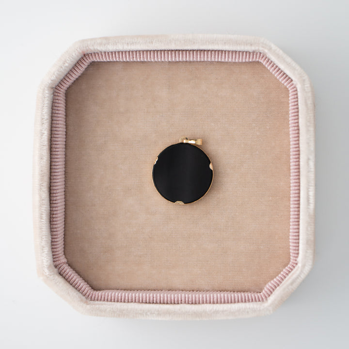 Vintage 14k Yellow Gold + Onyx Hummingbird Charm
