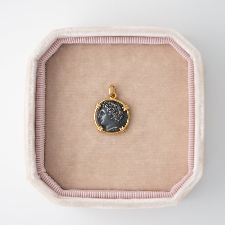 Vintage 14k Yellow Gold Accent Medal Charm
