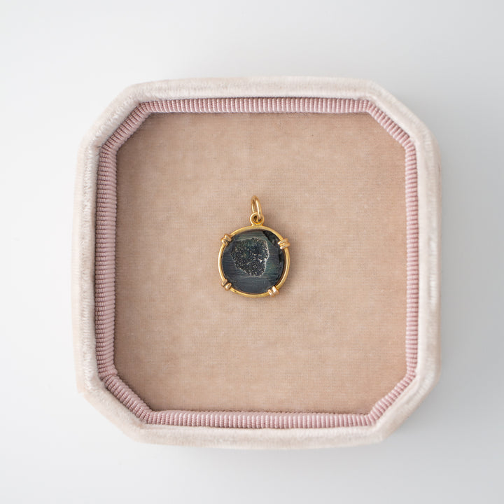 Vintage 14k Yellow Gold Accent Medal Charm