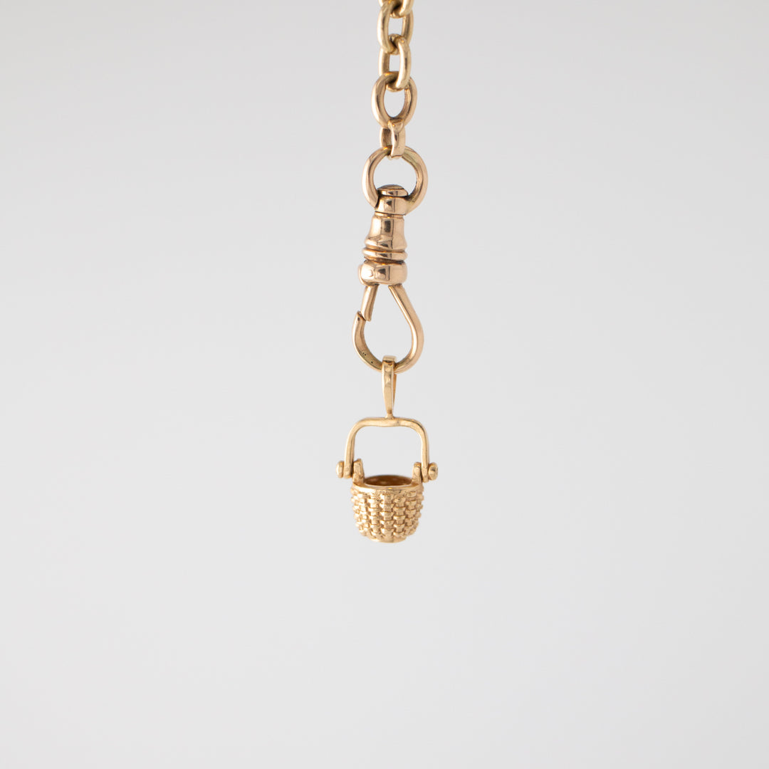 Vintage 14k Yellow Gold Basket Charm